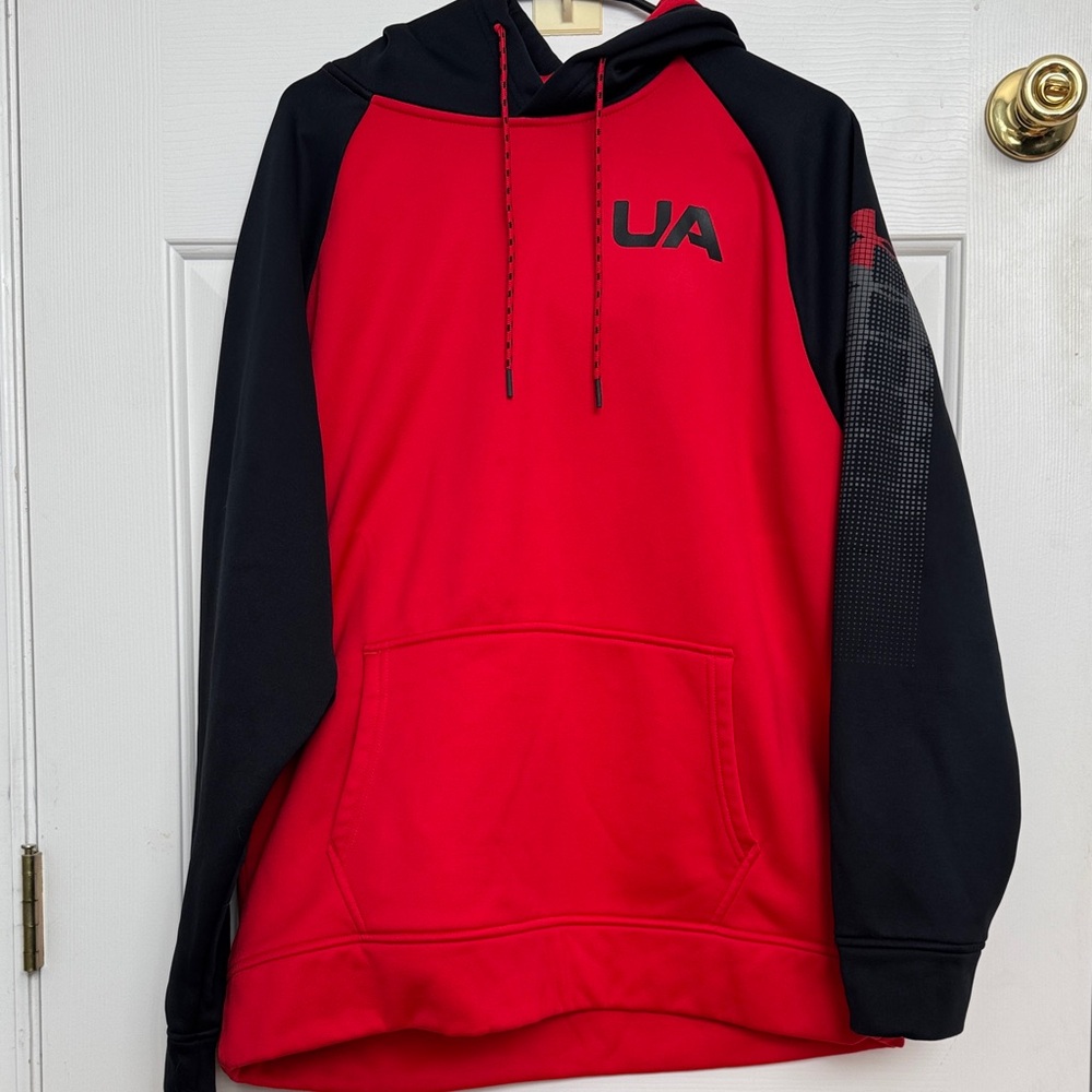 Under Armor Men’s Red and Black Hoodie